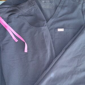 Figs Women’s Night Sky Scrub Set. One Pocket Top, Kade Cargo Pants.